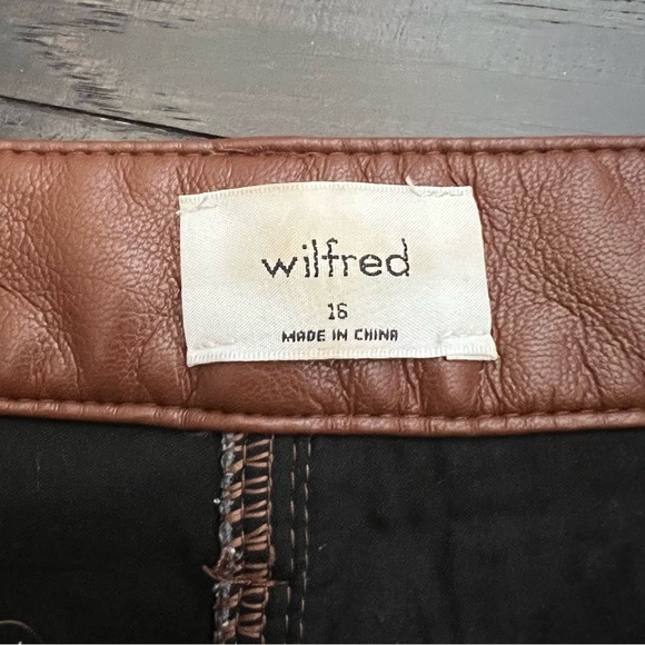 Aritzia Wilfred The Melina Vegan High Waisted Faux Leather Pant 16 Straight Leg - Picture 11 of 13